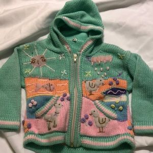 unique knit zip down hoodie